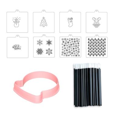 Imagem de Kit de cortador de biscoito e estêncil PYO Cookies pinte seu próprio fondant de padaria, açúcar, feliz aniversário, casamento, bebê, vela, pintura infantil, páginas para colorir pente (inverno)