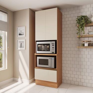 Imagem de Torre Quente 2 Portas 1 Gaveta 70cm Aroeira Cabecasa Madeiramadeira Cinza Sereno