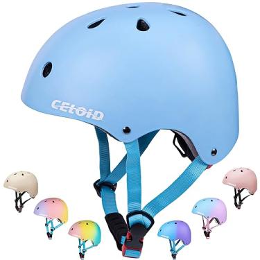 Imagem de CELOID Capacete de bicicleta infantil, capacetes de skate para crianças de 5 a 8 a 9 anos, meninos e meninas, ajustável, multiesportiva, skate, patins, patinação, scooter, capacete de bicicleta de