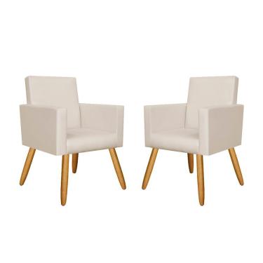 Imagem de Kit 02 Poltronas Courino Bege