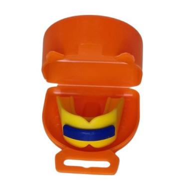 Imagem de Estojo Laranja e Protetor Bucal Duplo Moldável P/ Muay Thai, Boxe - Zo