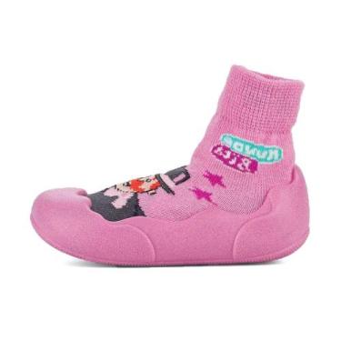 Imagem de Meia Com Sola Grendene Mundo Bita - 22805, 21, Rosa claro