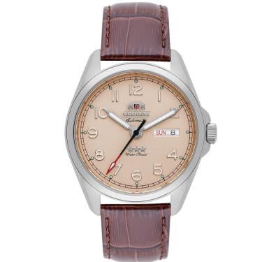Imagem de Relógio ORIENT masculino automático couro bege YN6SC006 T2NX