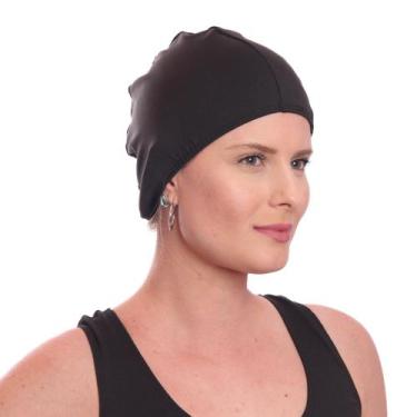 Imagem de Touca de Natação Hidroginástica Unissex Suplex Preta - AB, Preto, Únic