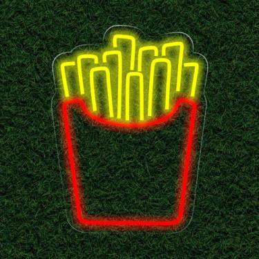 Imagem de Painel Neon Led Batata Frita Decoração Restaurante - letreiro personal