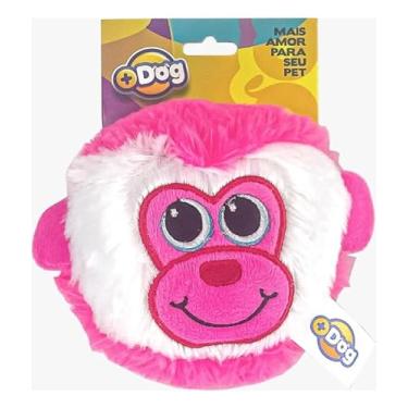 Imagem de Brinquedo De Pelúcia Pets Mordedor Interativo P/cães E Gatos Cor Rosa Desenho Macaco