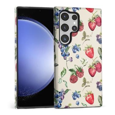 Imagem de DAIZAG Capa para Samsung Galaxy S24 Ultra, linda capa de telefone para meninas e mulheres, capa protetora resistente a arranhões à prova de choque - frutas vermelhas fofas