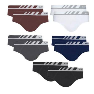 Imagem de Kit Com 10 Cueca Slip  Lupo Microfibra  Sem Costura 691, G, Sortida
