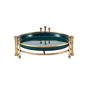 Imagem de Suporte de bolo nórdico luxuoso prato de bolo mesa de sobremesa chá da tarde bandeja dim sum criativo ferro cupcake prato prato bolo doces cupcake sobremesa prateleiras (tamanho: latão)