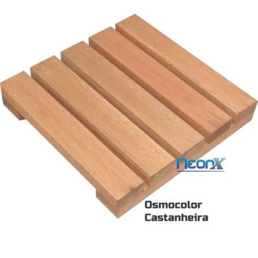 Imagem de Deck De Madeira Modular 25x25cm Com Pintura Neonx, Osmocolor Castanhei