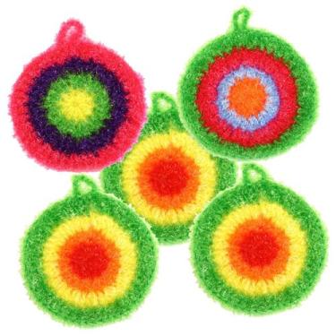 Imagem de Esfregão de limpeza de esponjas de louça HEALLILY reutilizável (5 unid
