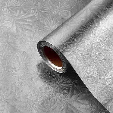 Imagem de Papel de embrulho Jecery Embossed Floral Foil 15,7 polegadas x 14 m de
