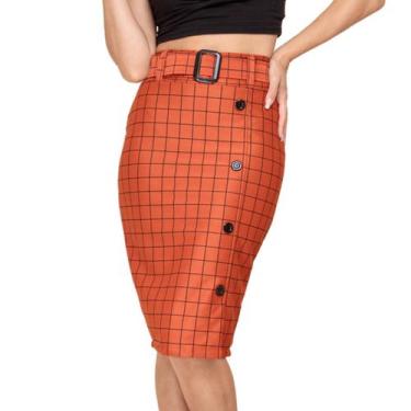 Imagem de Saia Evangélica Social Cinto E Botões Elegante - Look Modas Octavio, M