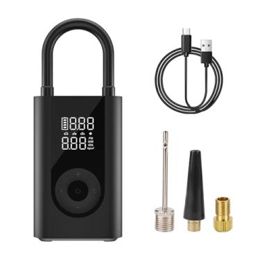 Imagem de YINCL Bomba de ar portátil para infláveis, compressor de ar portátil com medidor de pressão digital, inflador de pneu 150 psi para carro, motocicleta, bicicleta, bolas, boias de piscina