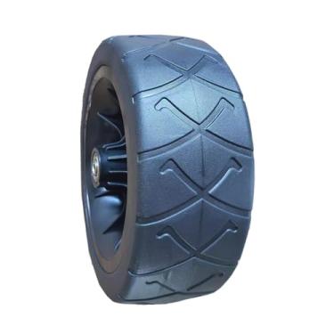 Imagem de Ioensy Roda sólida de PVC para carrinhos utilitários de jardim com rolamentos, ajuste universal, rotação de 360 ​​graus, Preto 19x7cm
