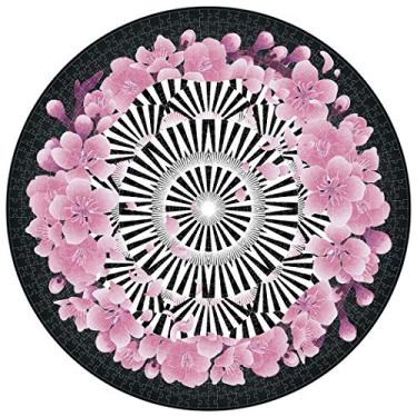 Imagem de LAVIEVERT Jogo De Quebra-Cabeça Redondo 1000 Peças Para Adultos E Crianças - Flor Cerejeira Romântica