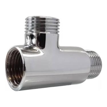 Imagem de 2X Adaptador Tee T Maquina Lavar Tanque 1/2 X 1/2X3/4 Latão