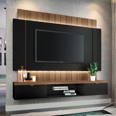 Imagem de Painel Home Suspenso HB Moveis Home Illusion 3967 Preto Castanho