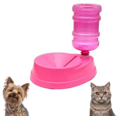 Imagem de Bebedouro Automático 500ml Rosa Para Pet Cães Gato Cachorro Four Plast