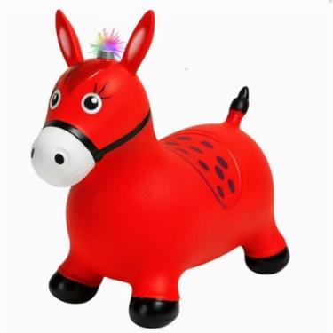 Imagem de Cavalinho Upa Upa Inflável Musical Infantil Grande Pula Pula de Borracha Resistente