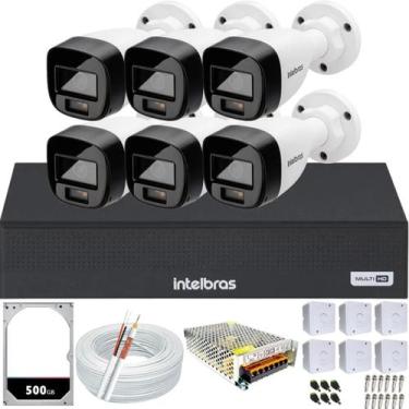 Imagem de Kit 6 Câmeras Intelbras 1120b Full Color Dvr 8 Canais Hd 500 GB Colori