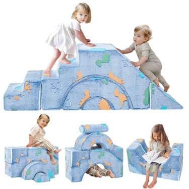 Imagem de MeMoreCool Sofá Infantil Modular Dinossauro Jeans Sofá Infantil