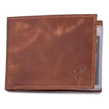 Imagem de Carteira Porta Cartão Compacta Slim Couro Bovino C/plástico(Marrom)