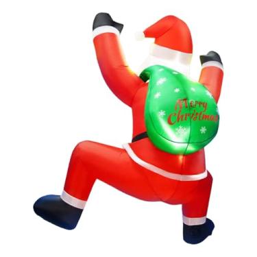 Imagem de oshhni Decoração de Natal inflável de Papai Noel de 6 pés, decoração para áreas externas, janela de telhado criativa exclusiva, jardim, escalada, Style a