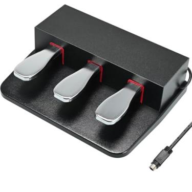 Imagem de KZU Pedal De Sustain Para Piano Digital Compatível Com Elétrico Yamaha P125, P121, P515, P128, Dgx670, Três Pés Teclado, Conector Entrada 6,35 Mm E 1/4 Pol. (Preto)