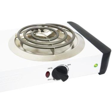Imagem de Fogão Elétrico Portátil de Mesa 2 Bocas 2000W Branco Temperatura Regul