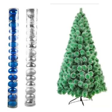 Imagem de Arvore De Natal Pinheiro Nevada 1,2 Metros 90 Galhos Enfeite - lojas v