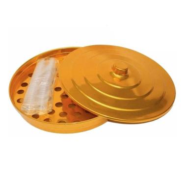 Imagem de Bandeja De Suco Dourada 34 Cálices Para Servir Santa Ceia