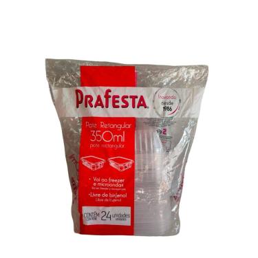 Imagem de Pote Retangular Freezer e Micro-ondas 350ml com Tampa Prafesta c/24 un