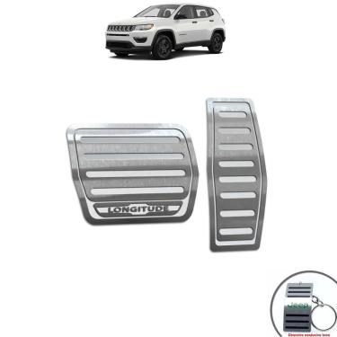 Imagem de Pedaleira Automático Aço Inox Jeep Compass Longitude Prata