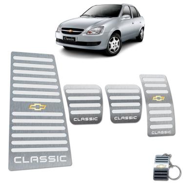 Imagem de Kit Pedaleira + Descanso Chevrolet Classic Manual Aço Inox