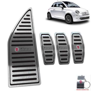 Imagem de Descanso + Pedaleira Manual Preto Aço Inox Fiat 500