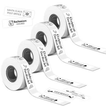 Imagem de Fita de etiqueta D30, [160 etiquetas/rolo x 4] Fita térmica de etiqueta de 12 mm x 40 mm, refil de fita para máquina de etiquetas de 0,47 x 1,57 polegadas, adesivos térmicos à prova de intempéries e