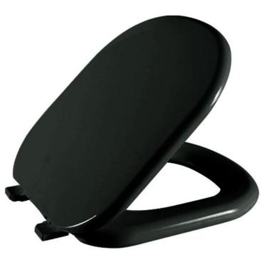 Imagem de Assento Sanitário Duna Preto Almofadado | Vaso Deca