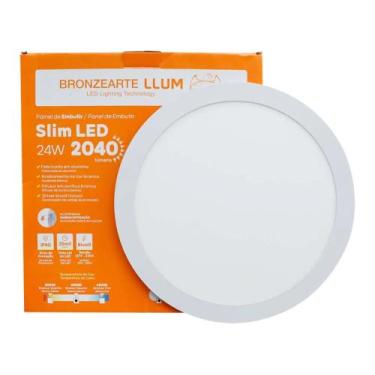 Imagem de Painel de Embutir Slim LED Redondo 24W 4000K Bivolt 29X29 Llum Bronzea