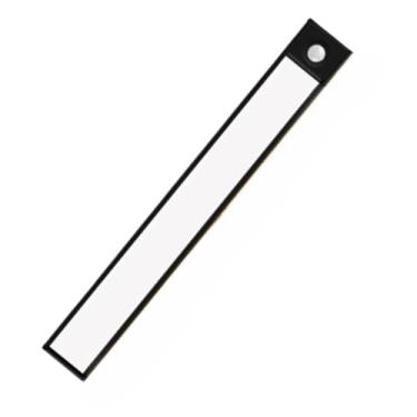 Imagem de Arandela de Parede em Formato de Barra, Luminária com Sensor de Movimento, Sem Fio e Recarregável para Interior de Portas e Armários(2,20CM | PRETO)