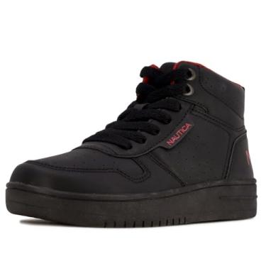 Imagem de Nautica Boys High-Top Sneakers Lace-Up Trainers Basketball Style Shoes-Oakford Youth-Black Mono-3