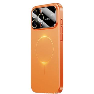 Imagem de LTLMYDAM Capa magnética para iPhone 17 Pro Max/17 Pro/Air/17, capa de proteção de película de lente fina fosca PC capa de proteção contra choque, laranja, 17 Pro Max