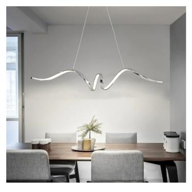 Imagem de Lustre minimalista LED fosco para sala de jantar, sala de estar, ilha de cozinha, mesa de jantar, luminárias para ambientes internos, lâmpadas de lustre