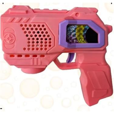 Imagem de Brinquedo Bolhas De Sabão Automática Pistola De Sabão Lança Bolhas Com Luz Leve E Portátil (Rosa)