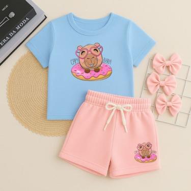 Imagem de Conjunto Infantil Feminino Estampa Capivara Donuts 631 Roupa de Menina