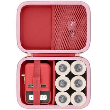 Imagem de Baval Capa para impressora de etiquetas compatível com NIIMBOT B21/B1 Label Maker Impressora térmica de etiquetas e papel de etiqueta de 5 cm (caixa vermelha)