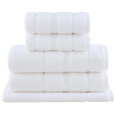 Imagem de Jogo de Toalhas de Banho Gigante com 05 Peças Vison Dual Air Branco - Buddemeyer