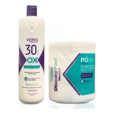 Imagem de Vloss Ativador Hidratante Ox30 Vol Com Pó Descorante Branco