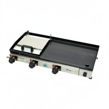 Imagem de Chapa Elétrica para Lanches e Sanduíches Inox 70x30 cm 110V Pratic