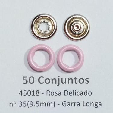 Imagem de Botões de Pressão Nº 35 Colorido Latão Tic-Tac Sortidos Rosa Delicado 
